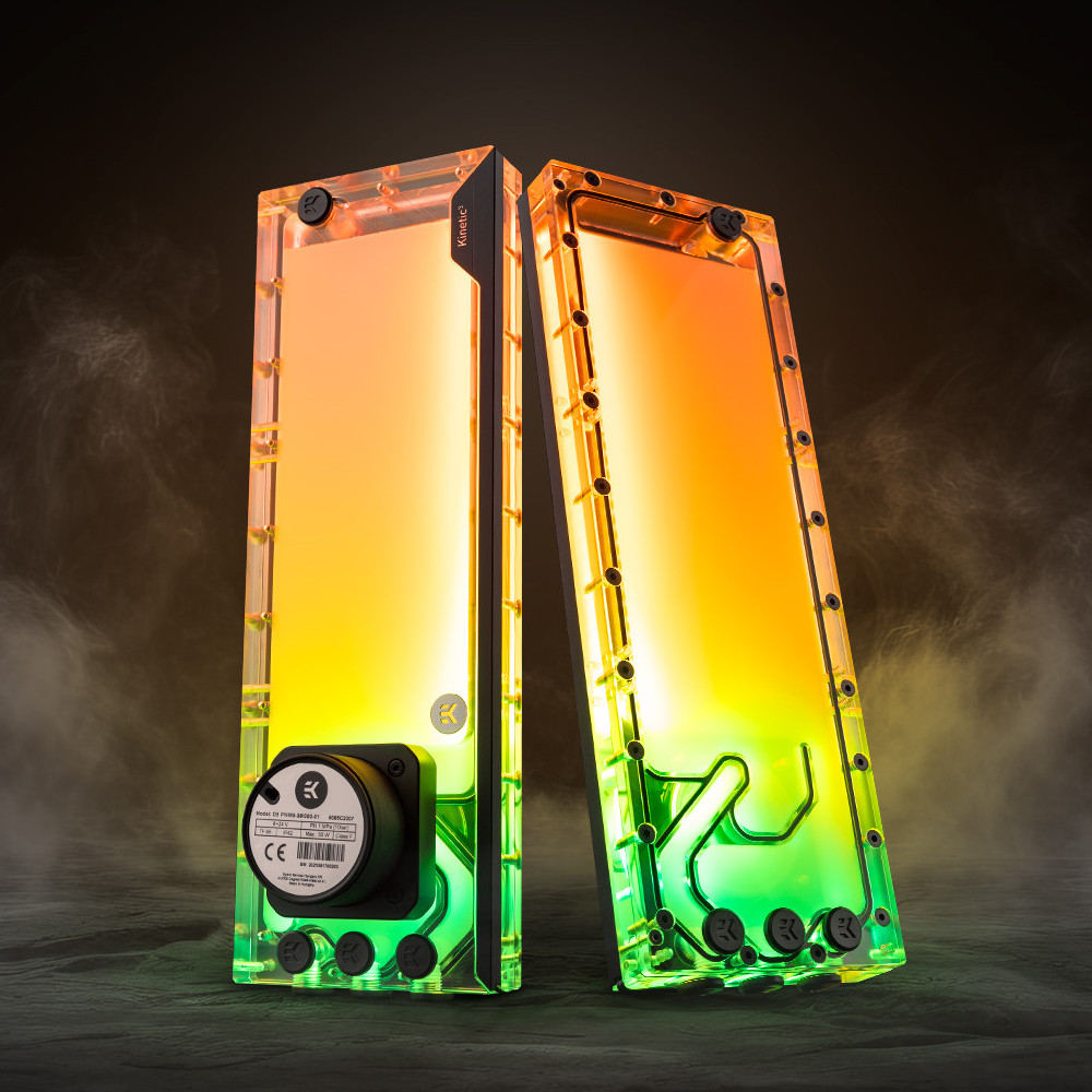 EK Water Blocks - EK Water Blocks EK-Quantum Kinetic3 FLT 360 D-RGB Pump/Reservoir Combo - Plexi