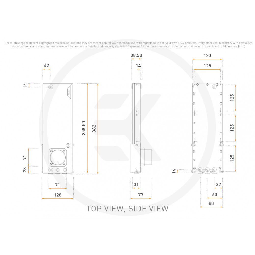 EK Water Blocks - EK Water Blocks EK-Quantum Kinetic3 FLT 360 D-RGB Pump/Reservoir Combo - Plexi