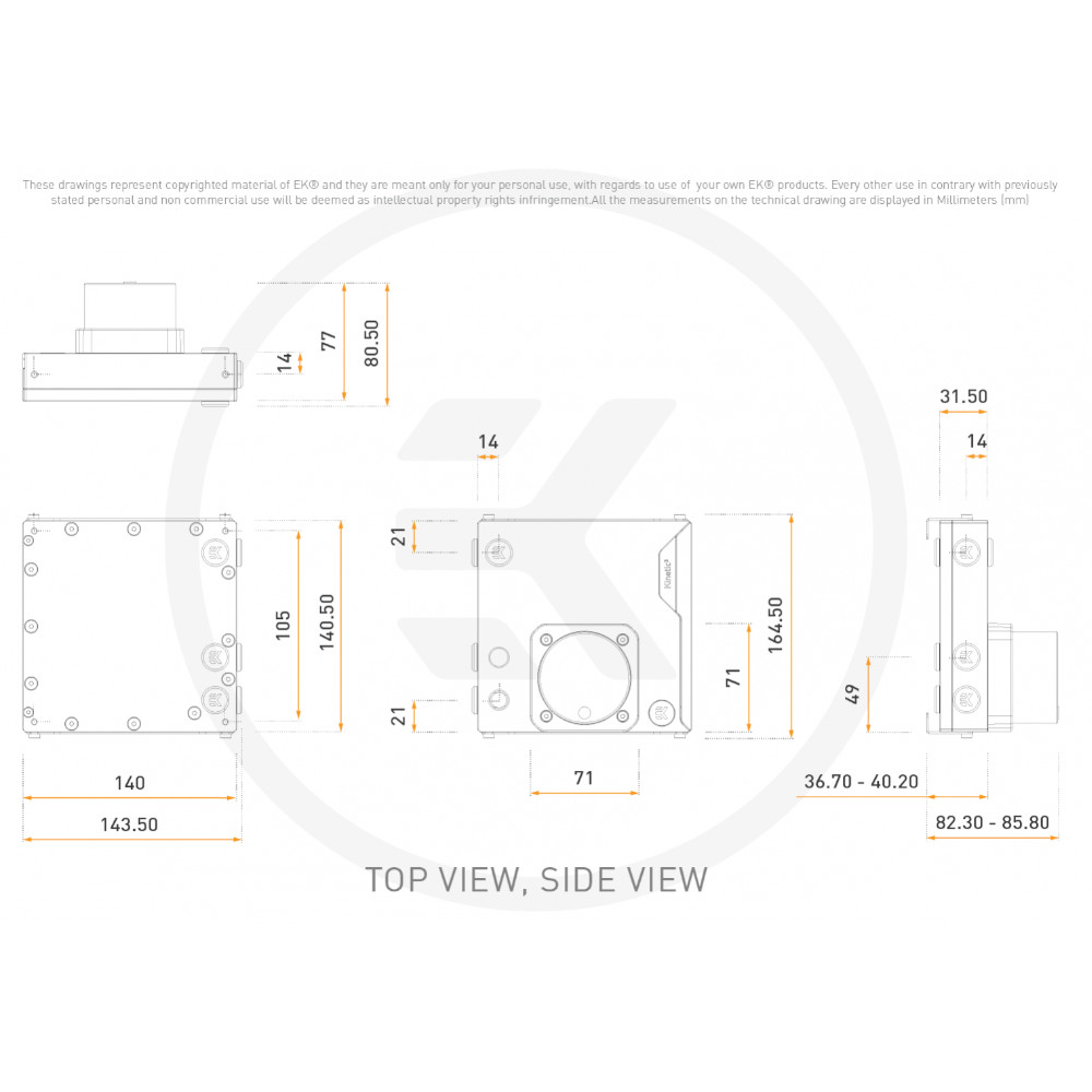 EK Water Blocks - EK Water Blocks EK-Quantum Kinetic3 FLT 140 D-RGB Pump/Reservoir Combo - Plexi