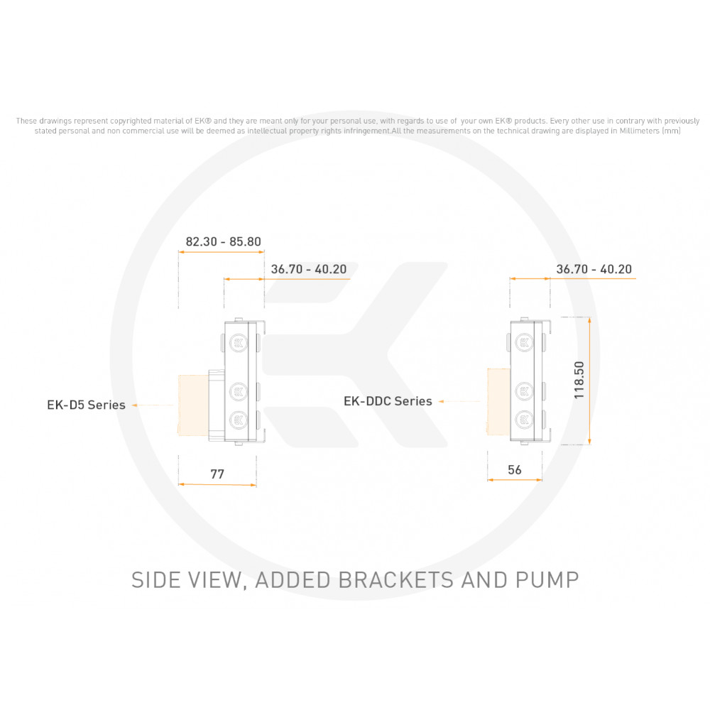 EK Water Blocks - EK Water Blocks EK-Quantum Kinetic3 FLT 120 D5/DDC Body D-RGB Reservoir - Plexi