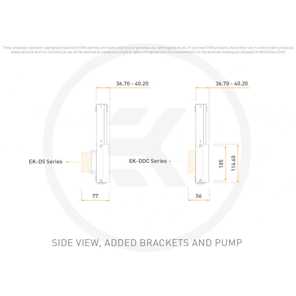 EK Water Blocks - EK Water Blocks EK-Quantum Kinetic3 FLT 240 D5/DDC Body D-RGB Reservoir - Plexi