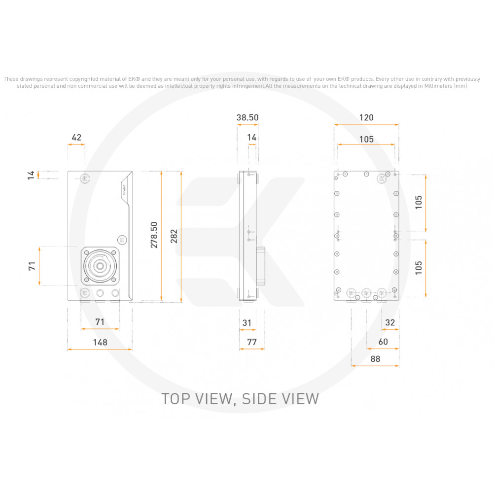 EK Water Blocks - EK Water Blocks EK-Quantum Kinetic3 FLT 240 D5/DDC Body D-RGB Reservoir - Plexi