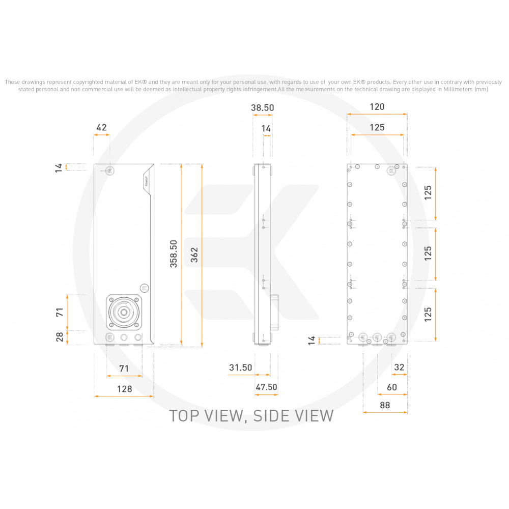 EK Water Blocks - EK Water Blocks EK-Quantum Kinetic3 FLT 360 D5/DDC Body D-RGB Reservoir - Plexi