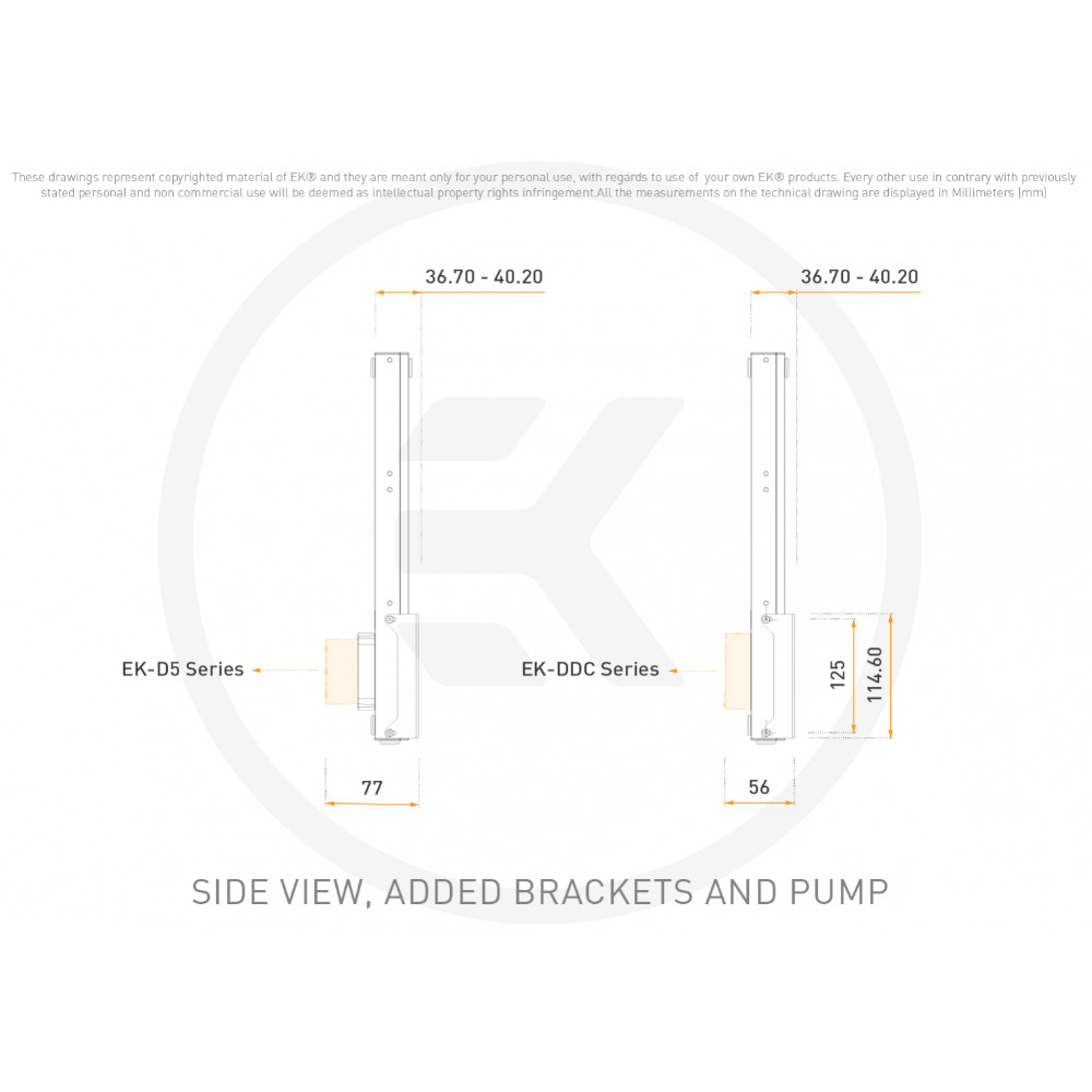 EK Water Blocks - EK Water Blocks EK-Quantum Kinetic3 FLT 360 D5/DDC Body D-RGB Reservoir - Plexi