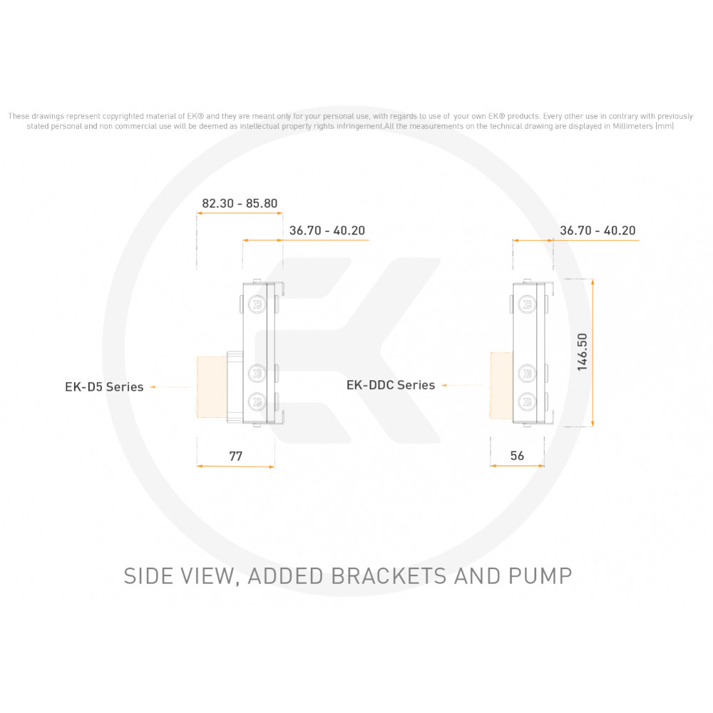 EK Water Blocks - EK Water Blocks EK-Quantum Kinetic3 FLT 140 D5/DDC Body D-RGB Reservoir - Plexi