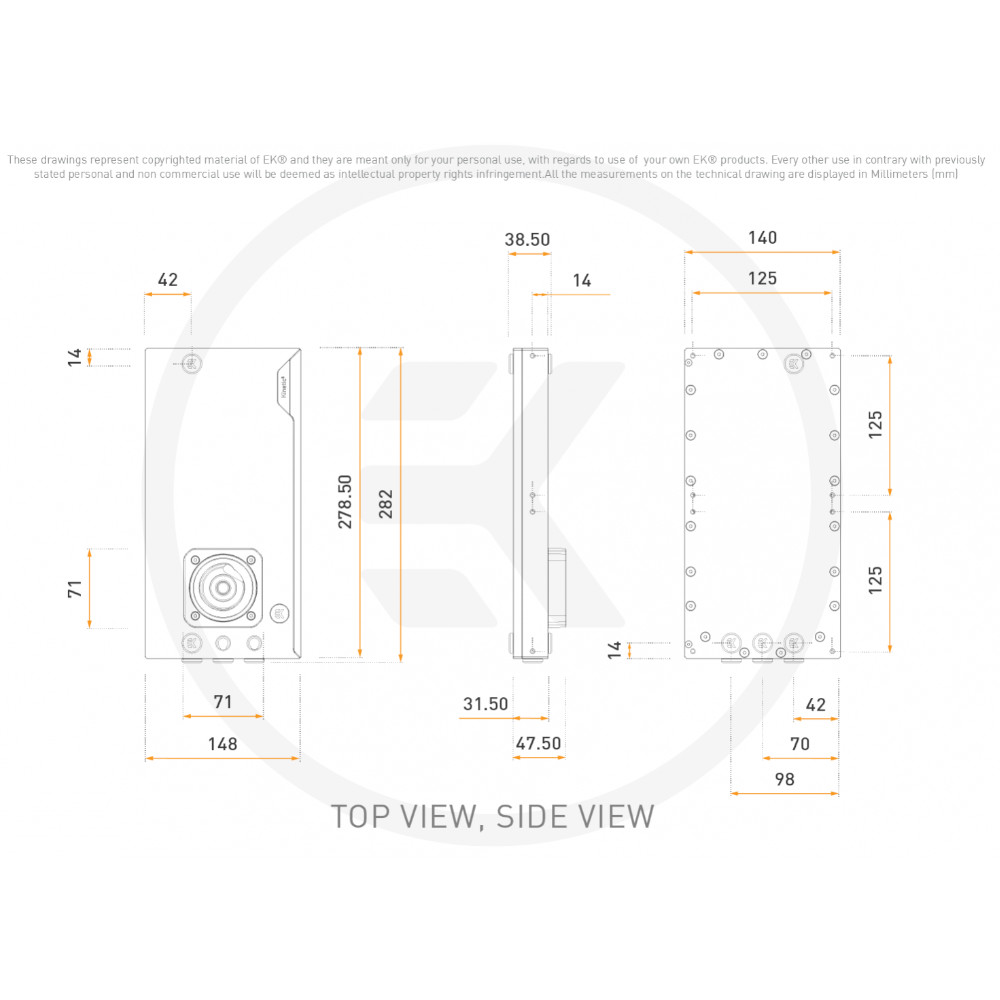 EK Water Blocks - EK Water Blocks EK-Quantum Kinetic3 FLT 280 D5/DDC Body D-RGB Reservoir - Plexi