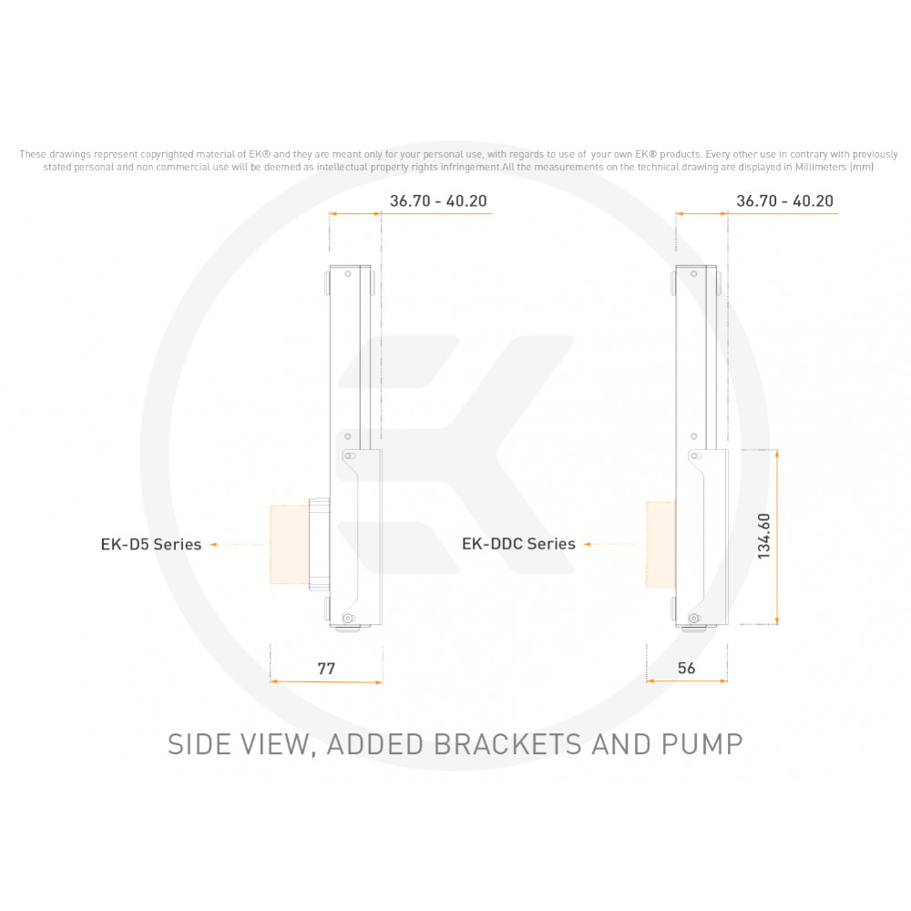 EK Water Blocks - EK Water Blocks EK-Quantum Kinetic3 FLT 280 D5/DDC Body D-RGB Reservoir - Plexi