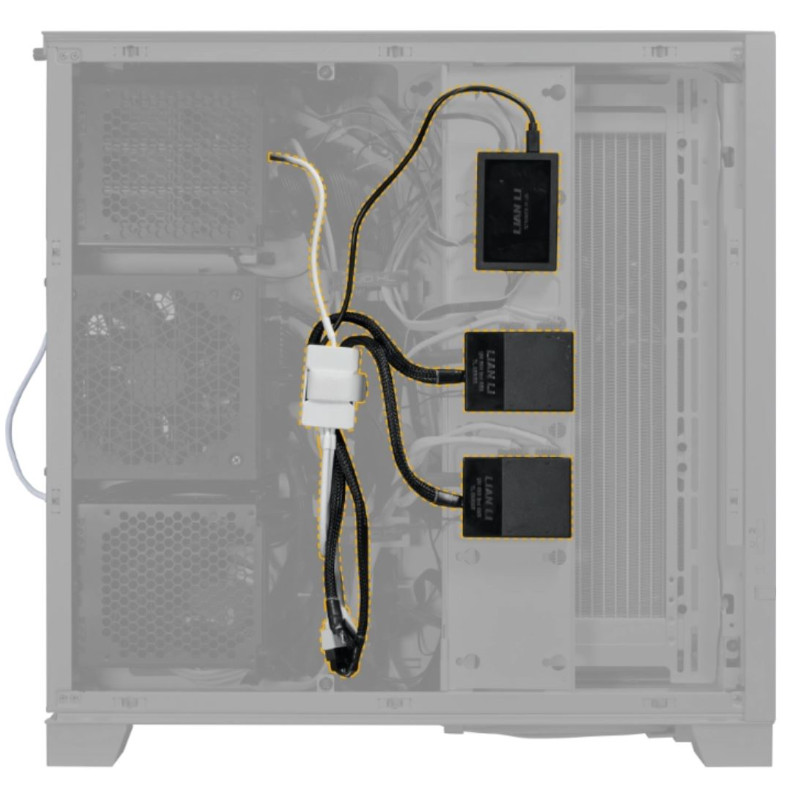 Lian Li - Lian Li USB 2.0 1-to-3 Hub (Type A Male Port) - Black