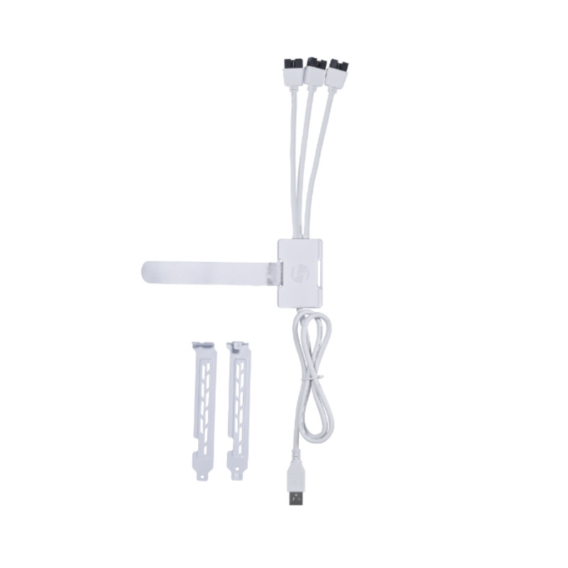 Lian Li - Lian Li USB 2.0 1-to-3 Hub (Type A Male Port) - White