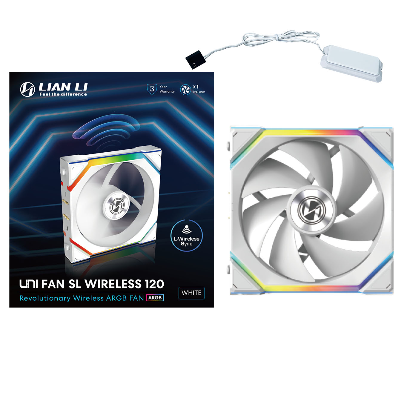 Lian Li - Lian Li UNI SL WIRELESS RGB 120mm Fan - White