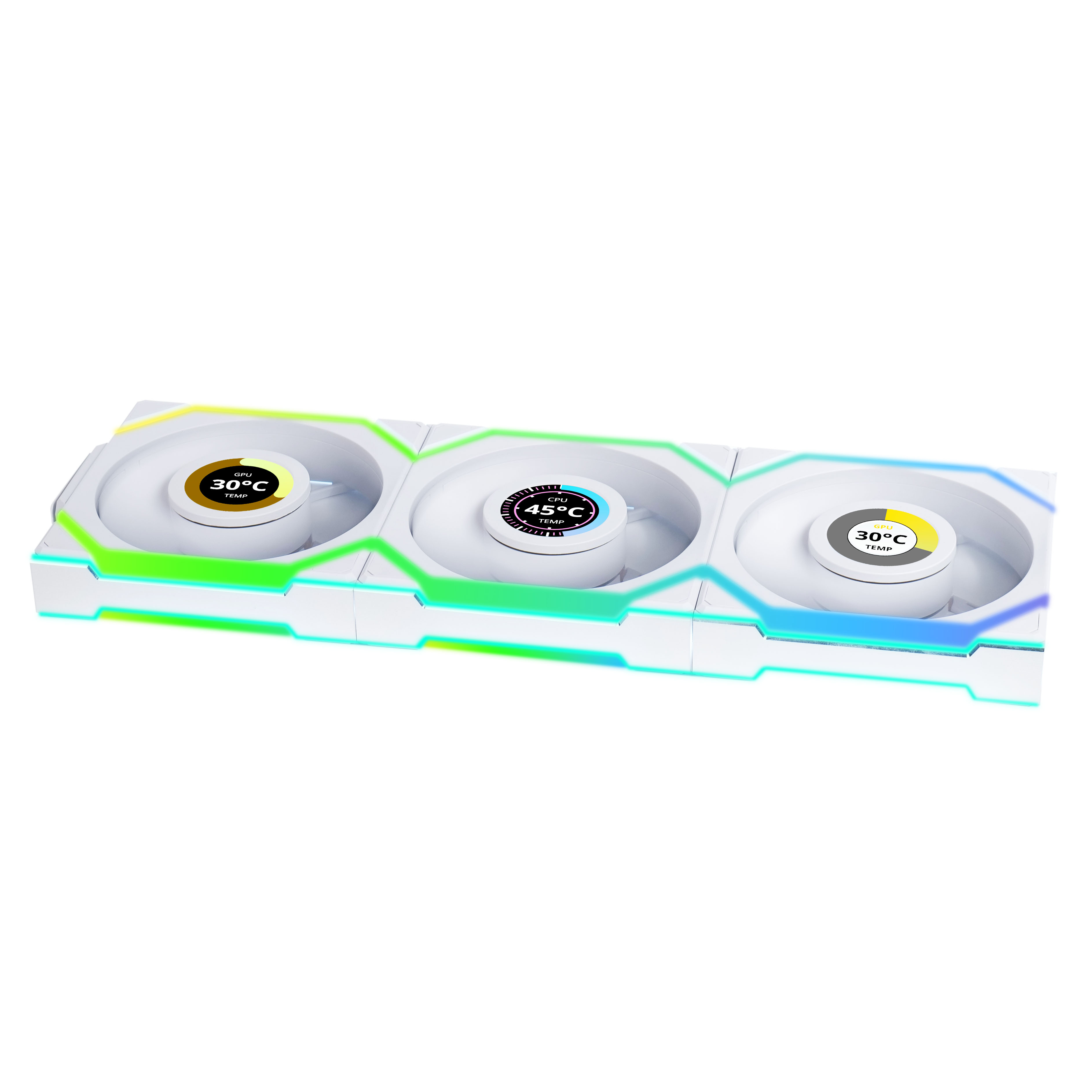 Lian Li - Lian Li UNI SL WIRELESS LCD RGB 120mm Fan Triple Pack - White