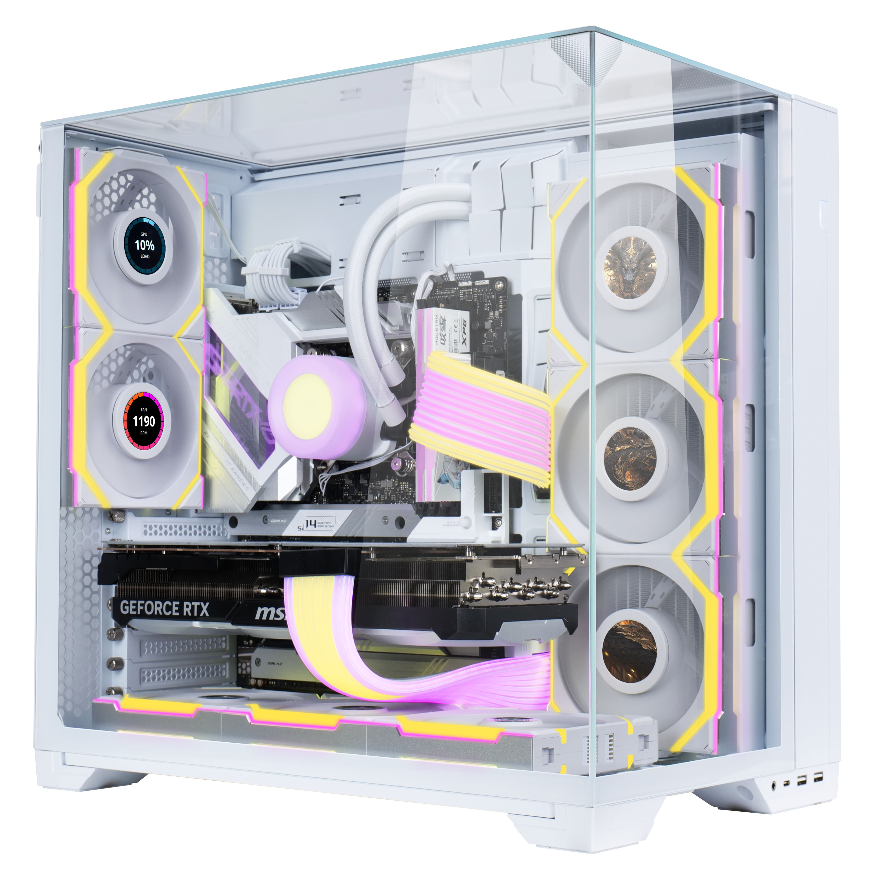 Lian Li UNI SL WIRELESS LCD RGB Reverse Flow 120mm Fan Triple Pack - White