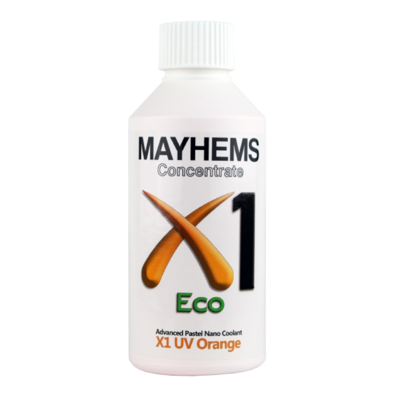 Mayhems - PC Coolant - X1 Concentrate - Eco Friendly Series, UV Fluorescent,  250 ml, Orange