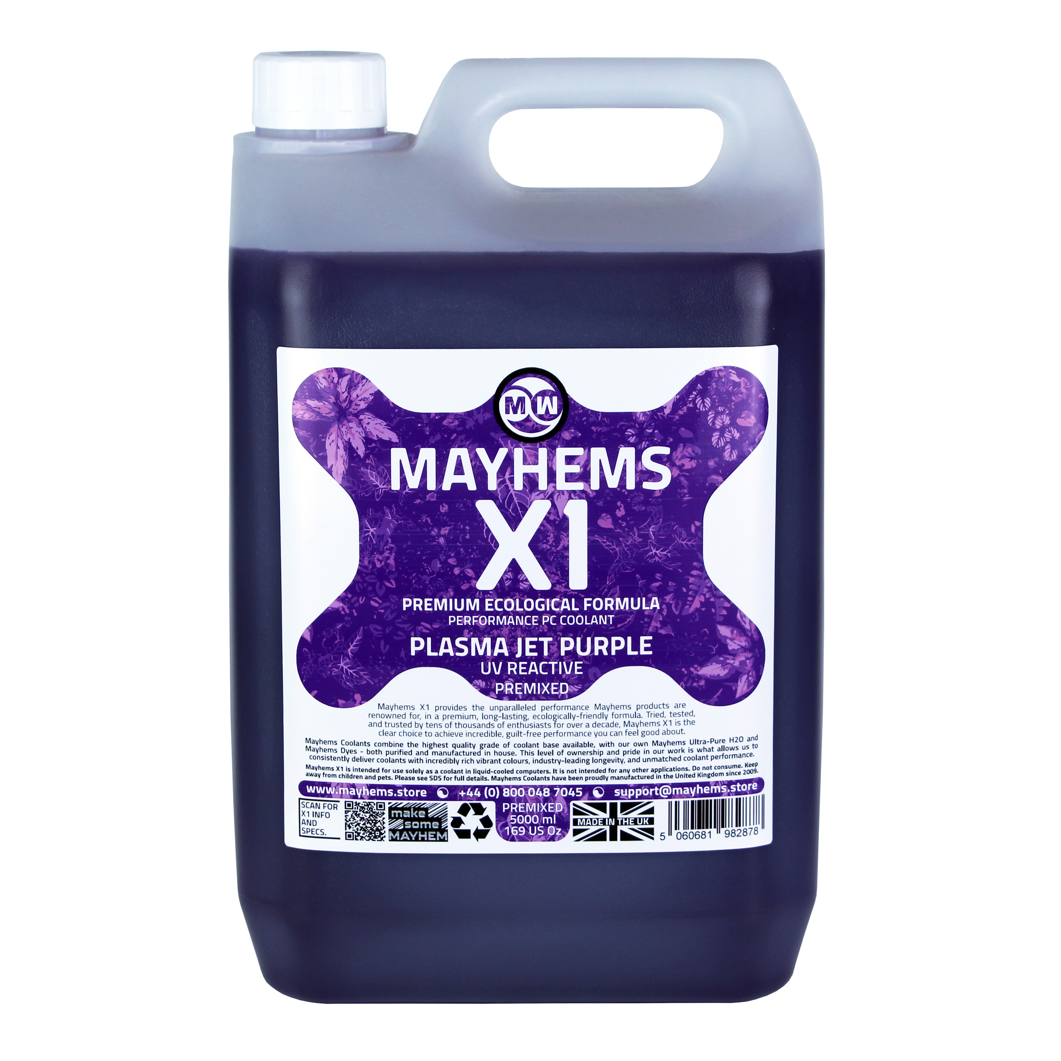Mayhems - Mayhems - PC Coolant - X1 Premix - Eco Friendly Series, UV Fluorescent, 5 Litre, Purple