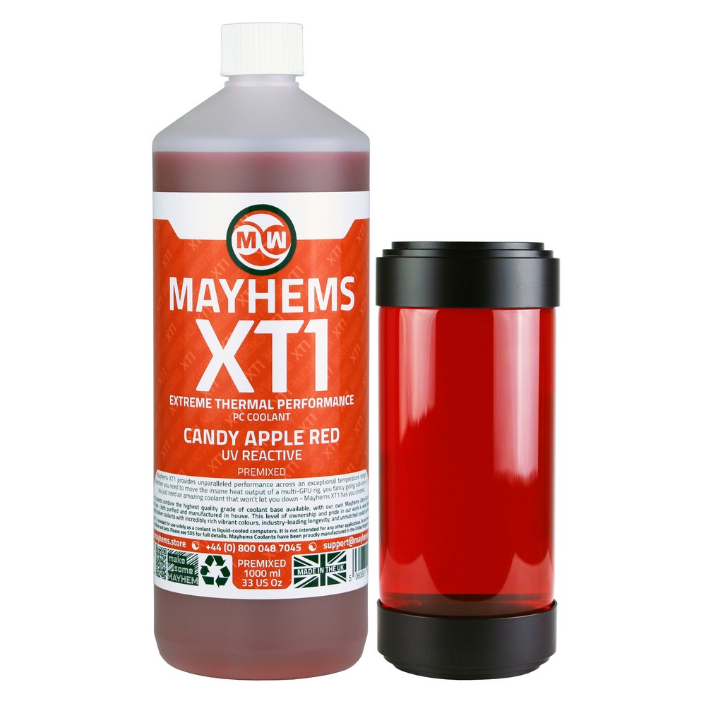 Mayhems - PC Coolant - XT1 Premix - Thermal Performance Series, UV Fluorescent, 1 Litre, Candy Apple Red