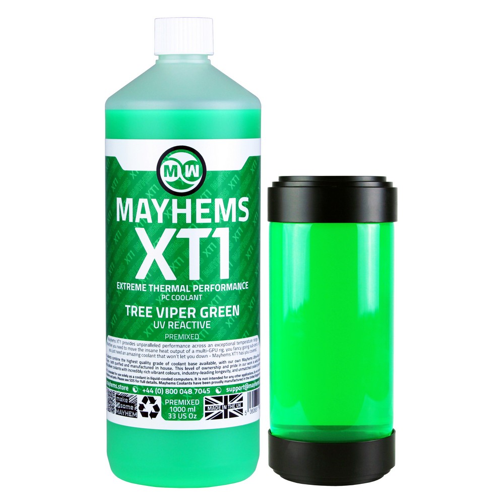 Mayhems - Mayhems - PC Coolant - XT1 Premix - Thermal Performance Series, UV Fluorescent, 1 Litre, Tree Viper Green