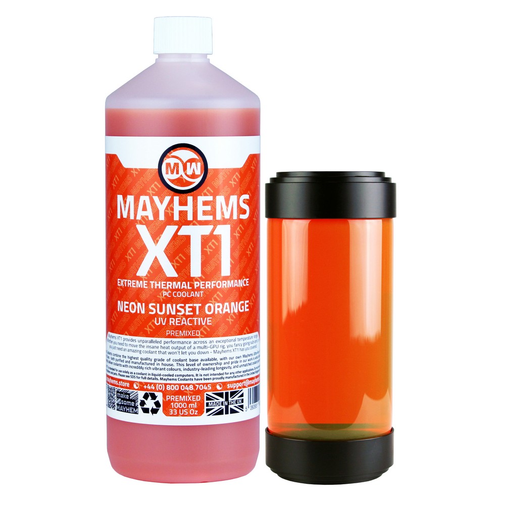 Mayhems - Mayhems - PC Coolant - XT1 Premix - Thermal Performance Series, UV Fluorescent, 1 Litre, Neon Sunset Orange