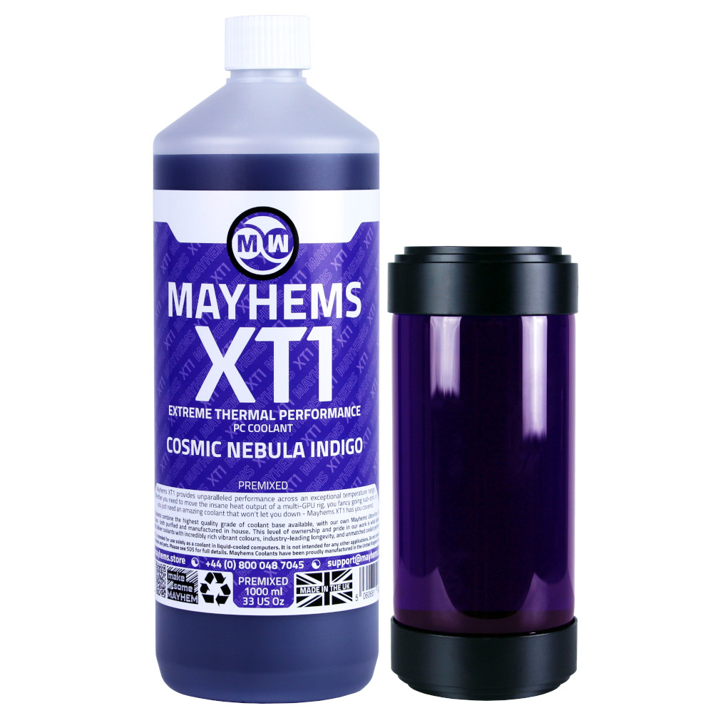 Mayhems - PC Coolant - XT1 Premix - Thermal Performance Series, 1 Litre, Cosmic Nebula Indigo