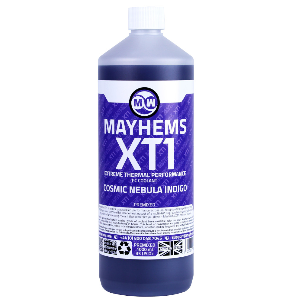 Mayhems - Mayhems - PC Coolant - XT1 Premix - Thermal Performance Series, 1 Litre, Cosmic Nebula Indigo