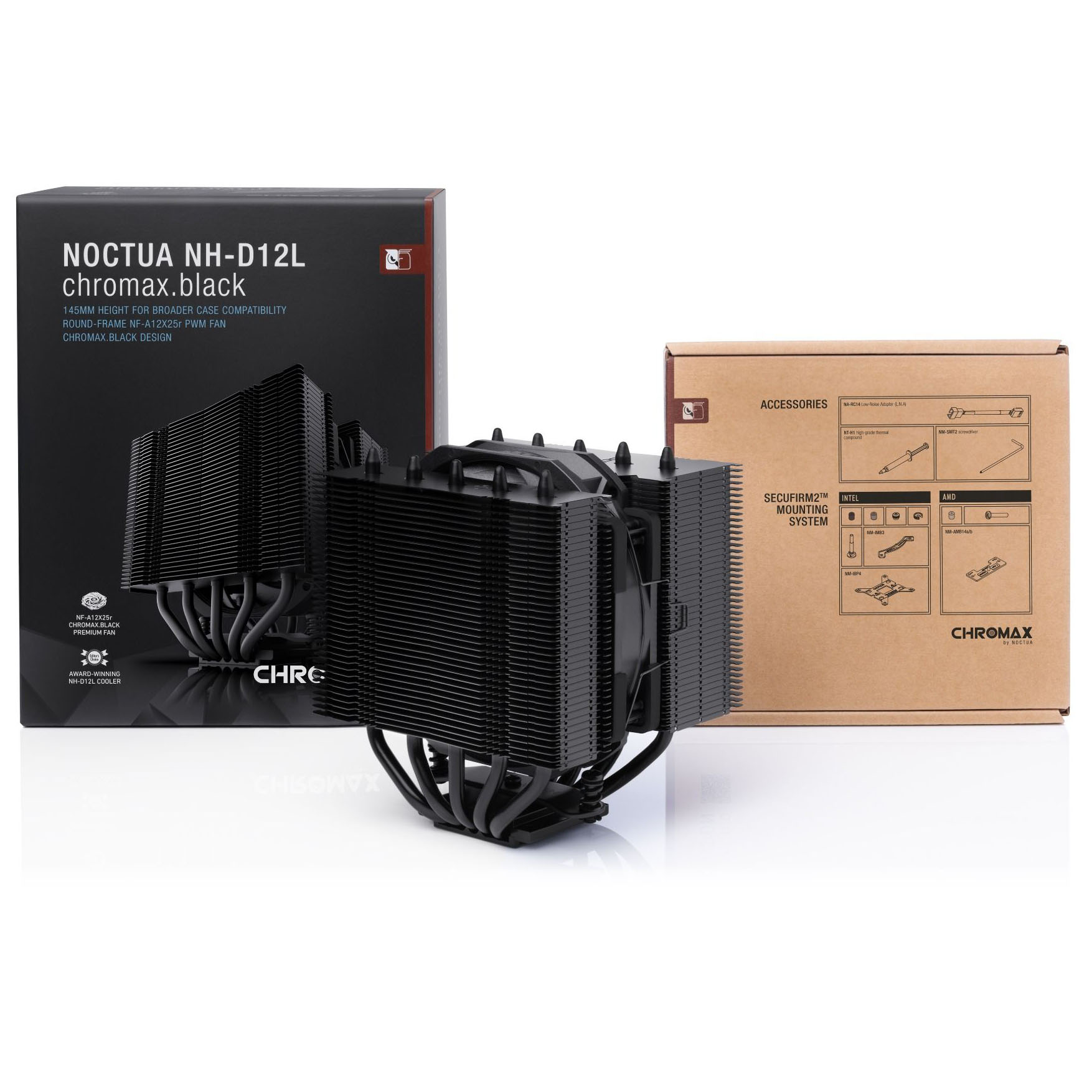 Noctua - Noctua NH-D12L Chromax Black Dual Tower CPU Cooler