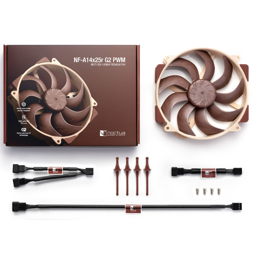 Noctua - Noctua NF-A14x25r G2 PWM 12V 1500RPM 140mm Next Gen Fan