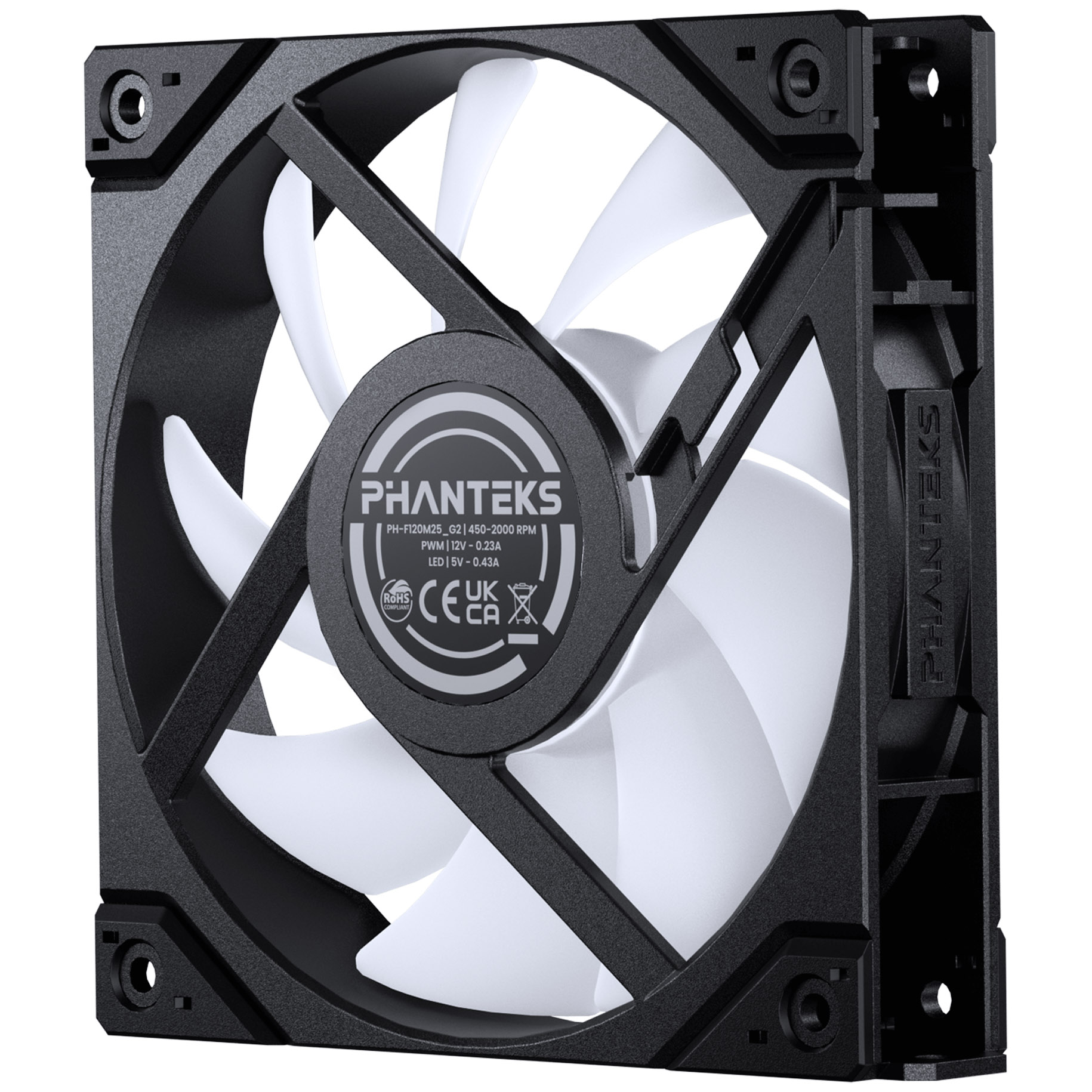 Phanteks - Phanteks M25 Gen2 120mm Reversed Airflow DRGB PWM Fan - Black