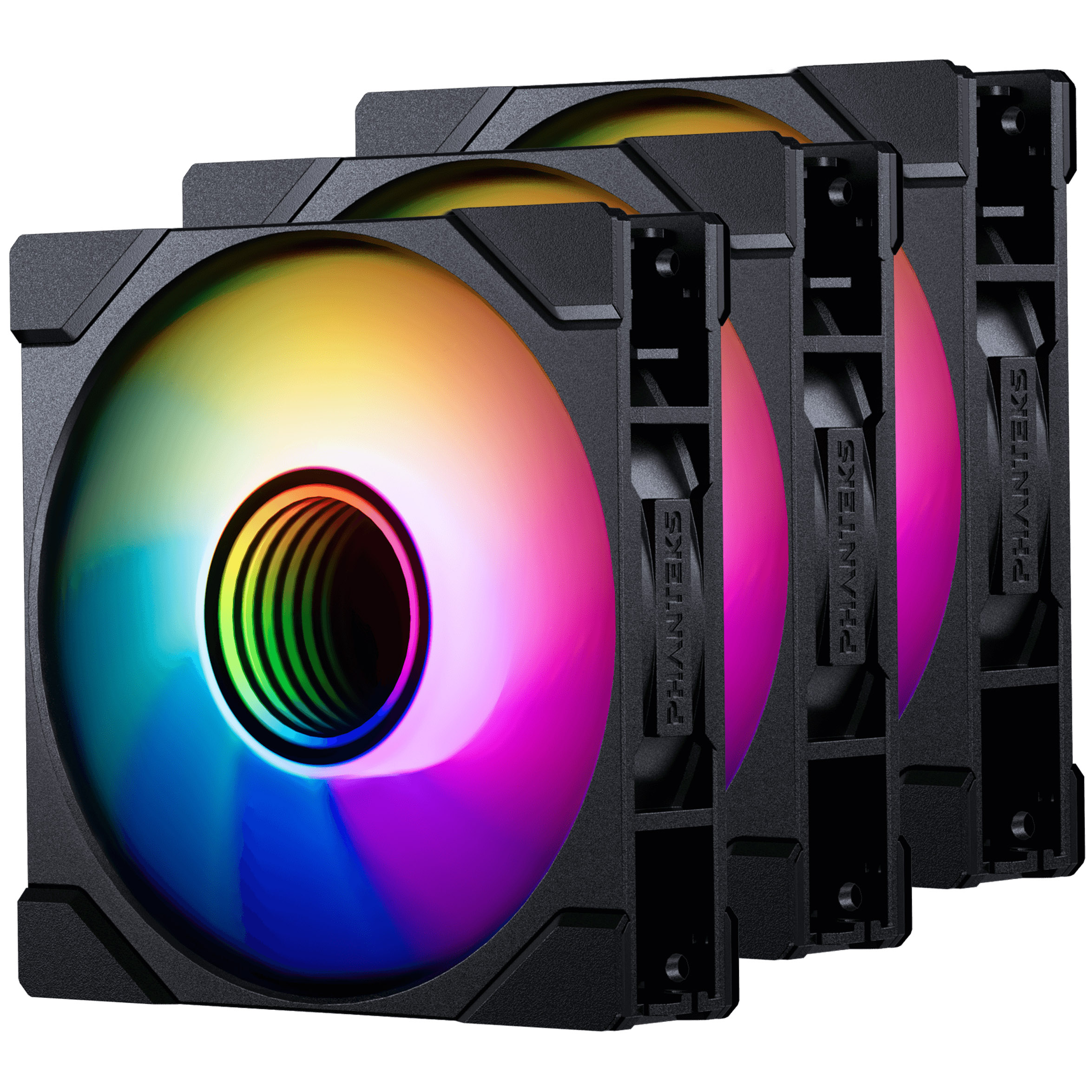 Phanteks M25 Gen2 120mm Reversed Airflow DRGB PWM Triple Fan Pack - Black