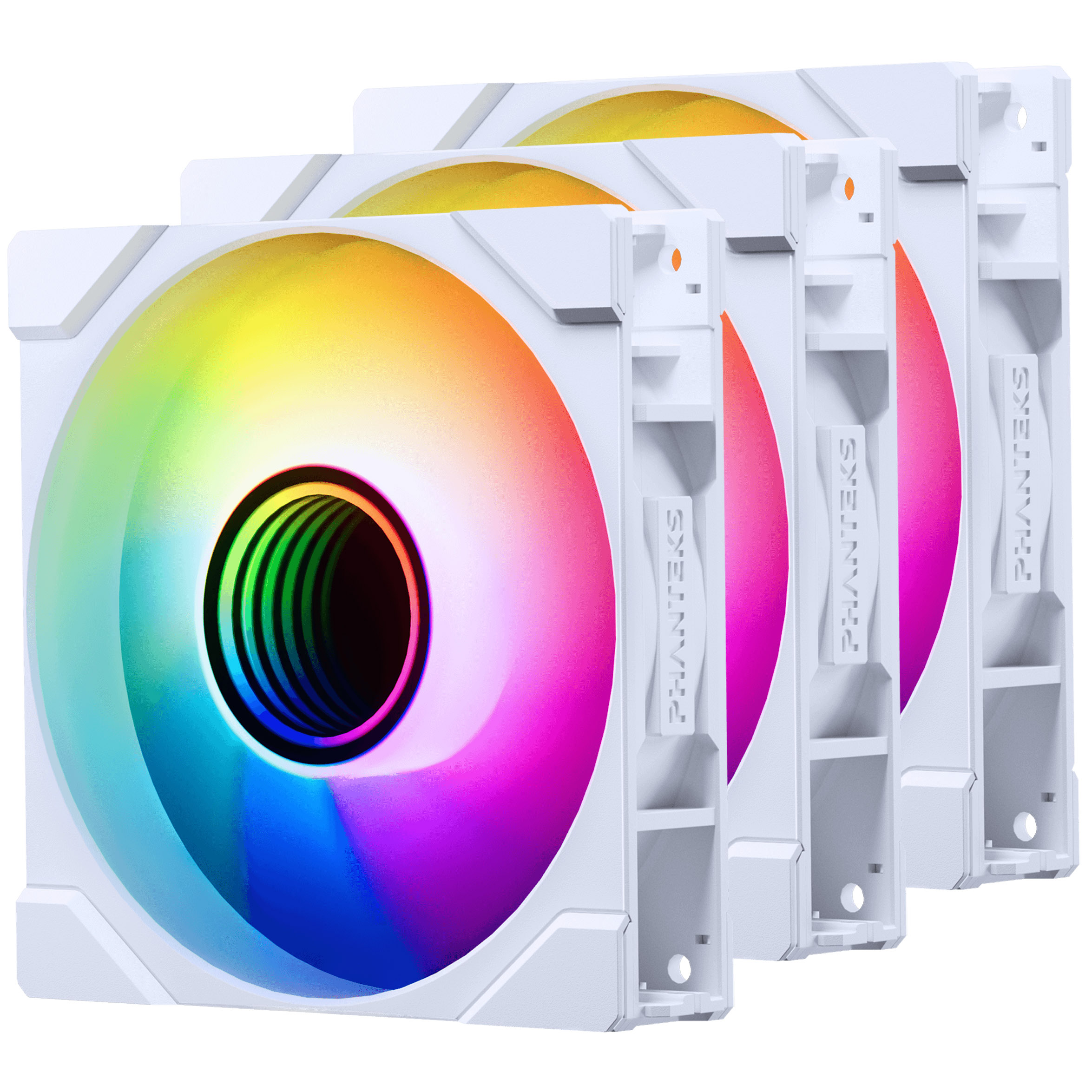 Phanteks M25 Gen2 120mm Reversed Airflow DRGB PWM Triple Fan Pack - White