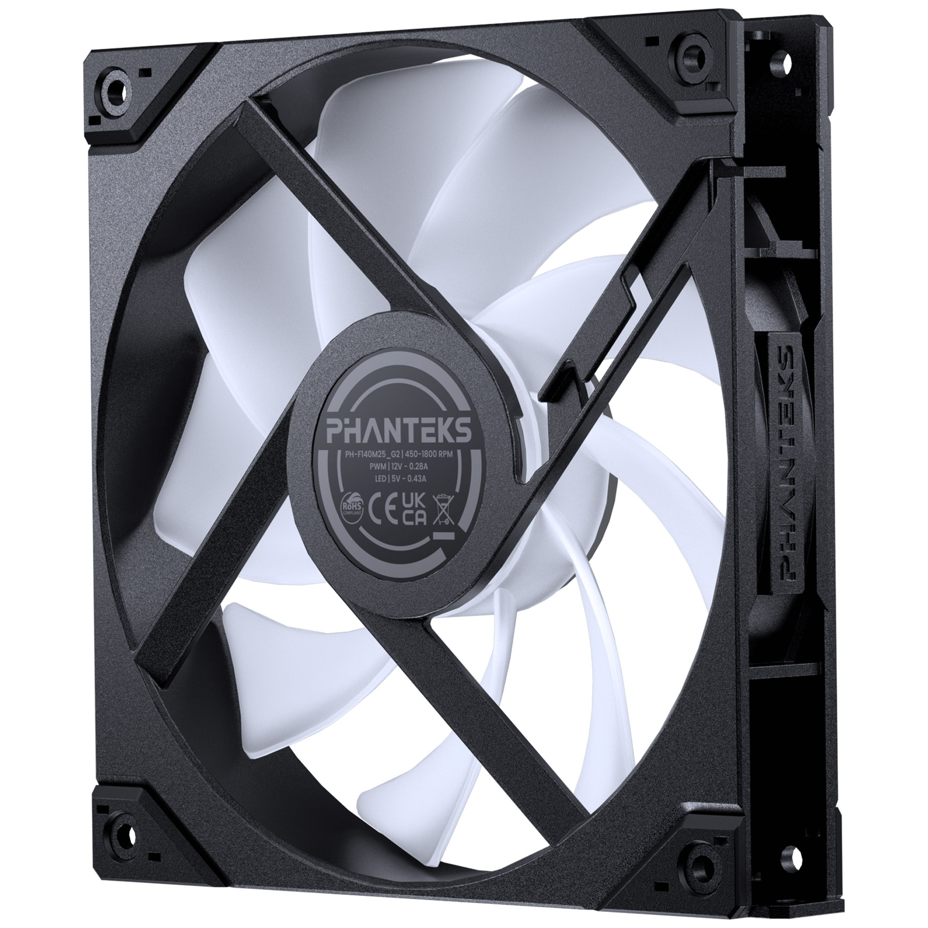 Phanteks - Phanteks M25 Gen2 140mm DRGB High-Airflow PWM Fan - Black