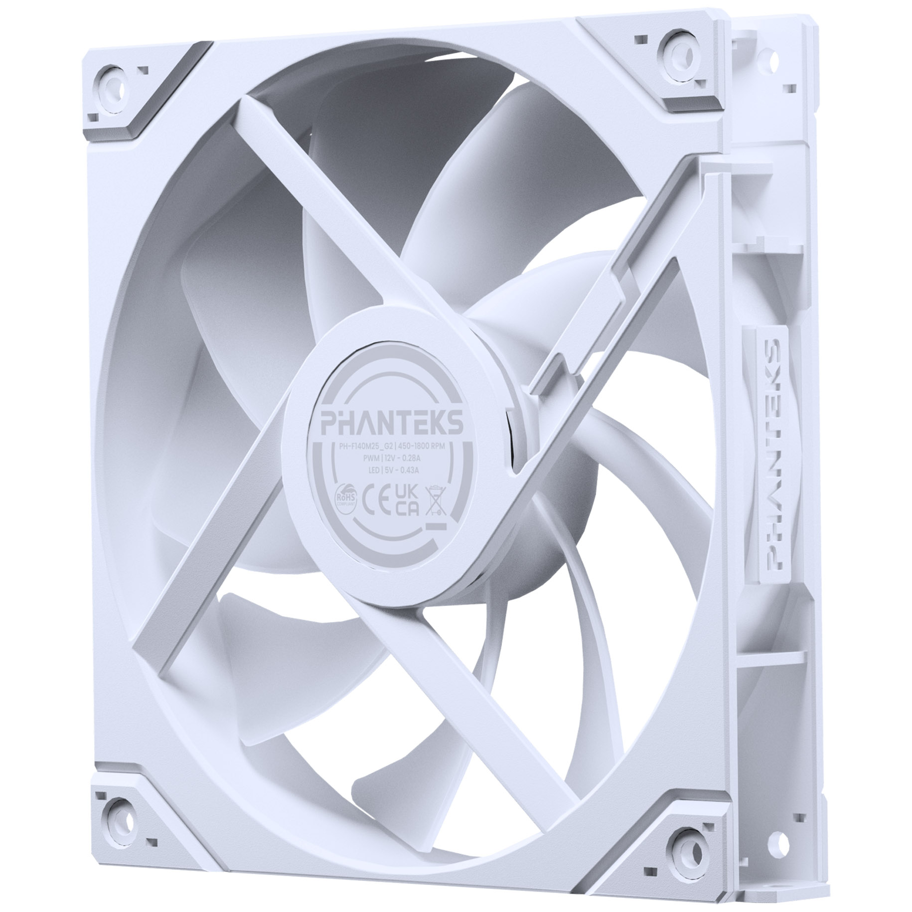 Phanteks - Phanteks M25 Gen2 140mm DRGB High-Airflow PWM Fan - White