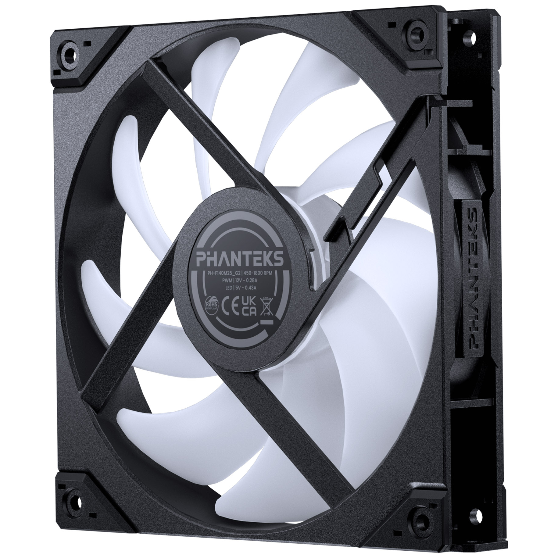 Phanteks - Phanteks M25 Gen2 140mm DRGB Reverse Airflow PWM Fan - Black