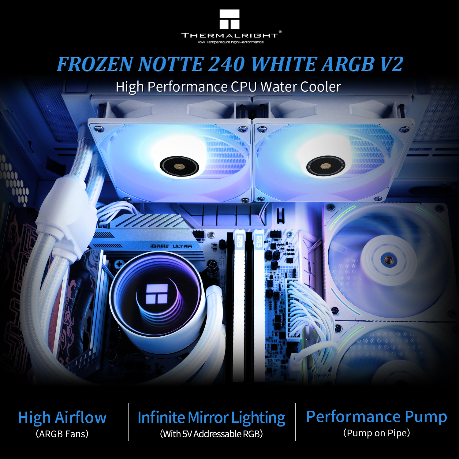 Thermalright - Thermalright Frozen Notte 240 White ARGB V2 All In One CPU Cooler