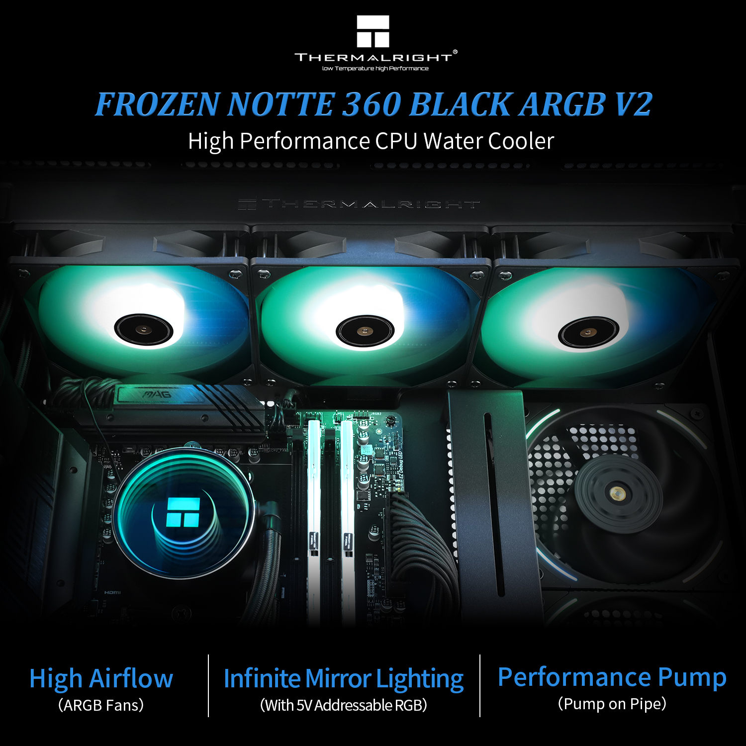 Thermalright - Thermalright Frozen Notte 360 Black ARGB V2 All In One CPU Cooler