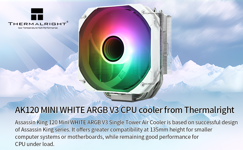 Thermalright - Thermalright Assassin King 120 MINI White ARGB V3 CPU Air Cooler