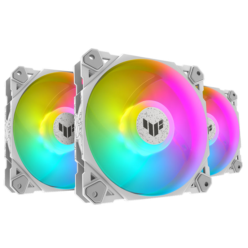ASUS TUF Gaming TF120 ARGB PWM White Triple Fan Pack with RGB Controller - 120 mm
