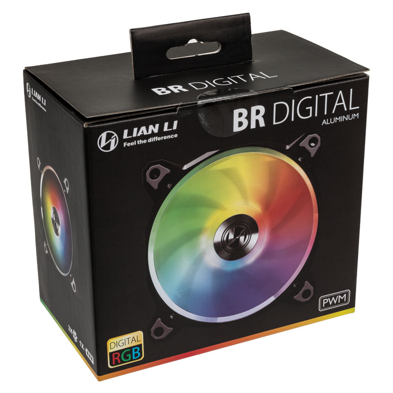 Lian Li BR120 Digital RGB PWM 120mm Triple Fan Pack with Remote Fan Controller - Silver