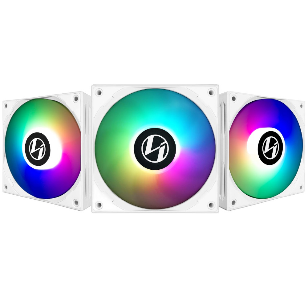 Lian Li ST120 Addressable RGB 120mm White Fan with Controller - Triple Pack