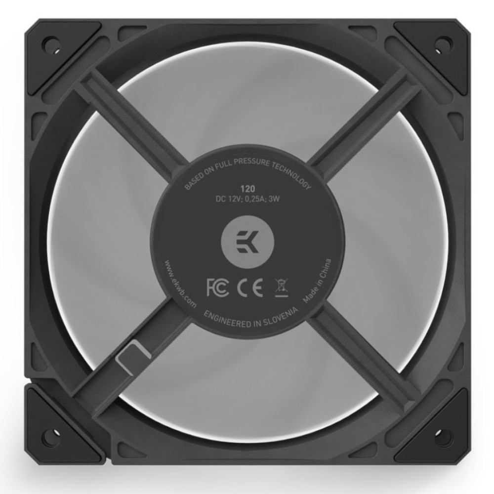 EK Water Blocks - EK Water Blocks EK-Loop Fan FPT 120 High Static Pressure 550-2300rpm Black Fan - 120mm