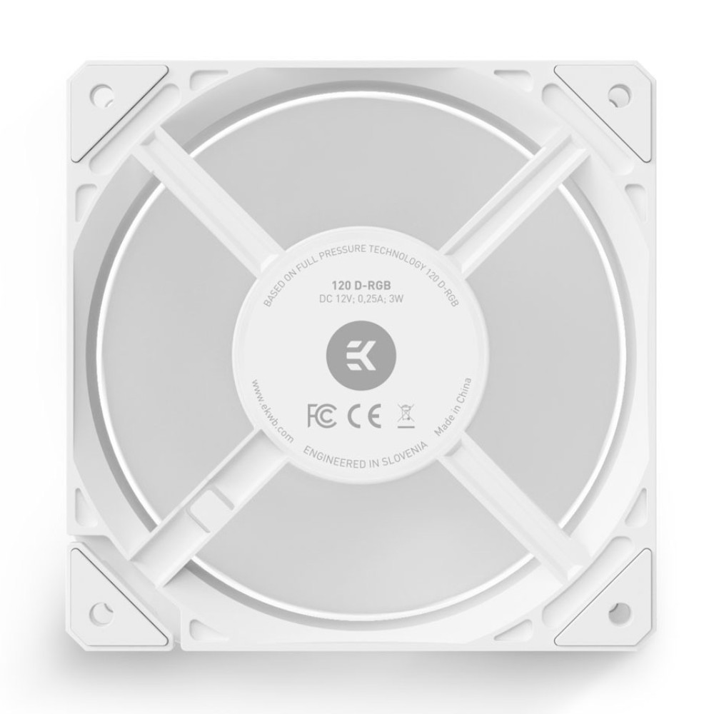 EK Water Blocks - EK Water Blocks EK-Loop Fan FPT 120 DRGB High Static Pressure 550-2300rpm White Fan - 120mm