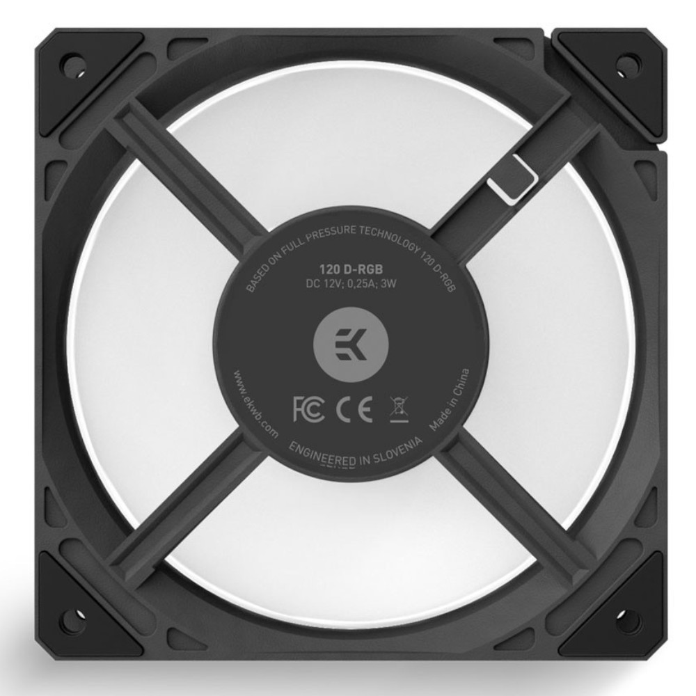 EK Water Blocks - EK Water Blocks EK-Loop Fan FPT 120 DRGB High Static Pressure 550-2300rpm Black Fan - 120mm
