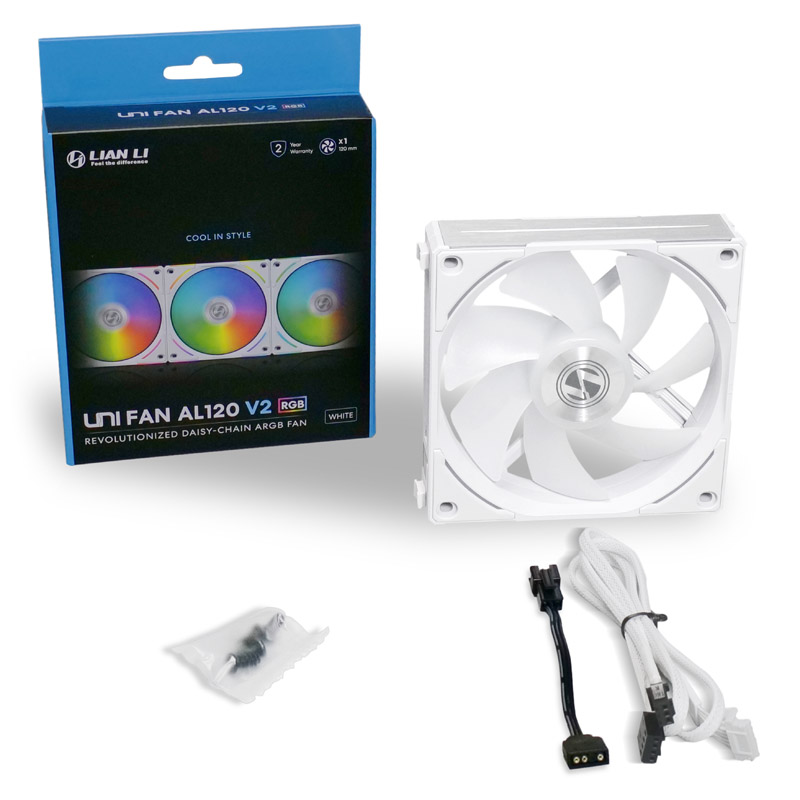 Lian Li - Lian Li UNI AL120 V2 Addressable RGB White 120mm Fan