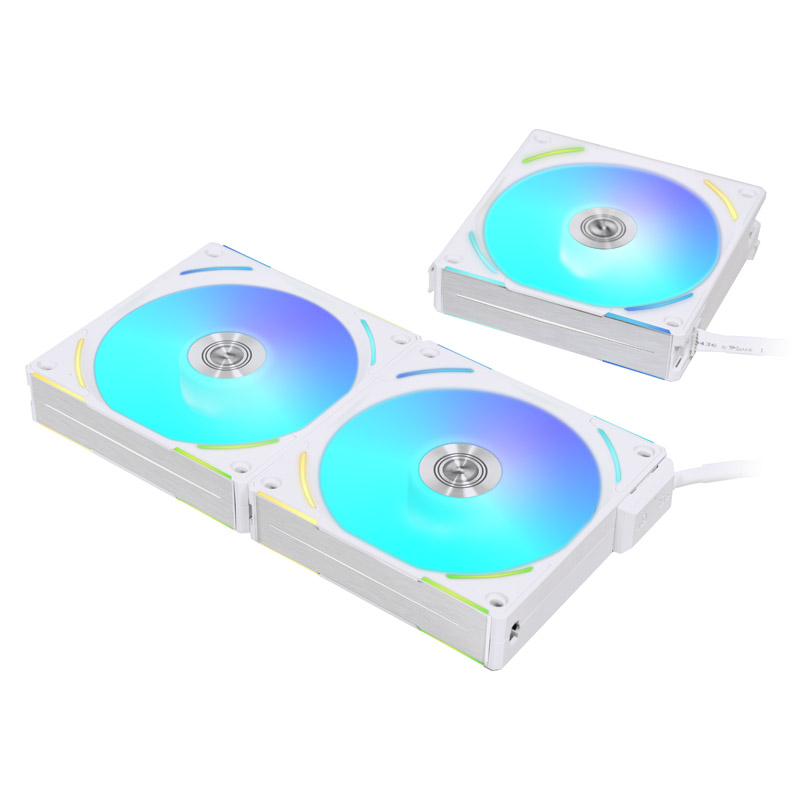 Lian Li - Lian Li UNI AL120 V2 Addressable RGB White 120mm Fan Triple Pack with Controller