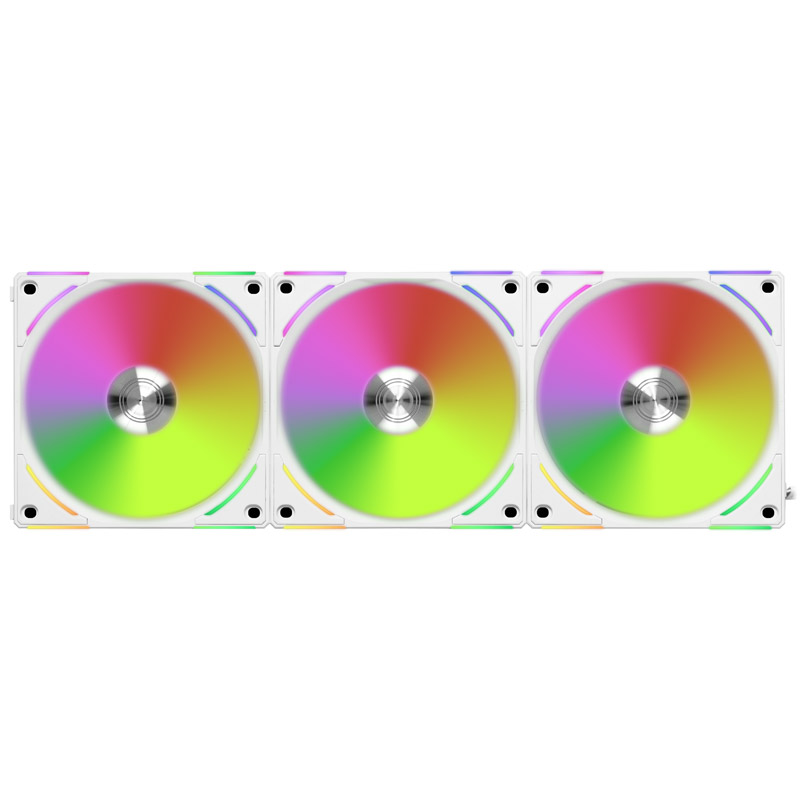 Lian Li - Lian Li UNI AL120 V2 Addressable RGB White 120mm Fan Triple Pack with Controller