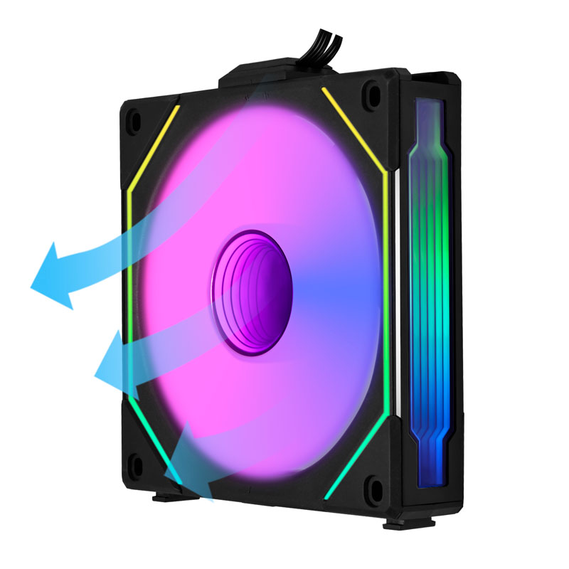 Lian Li - Lian Li UNI SL120 INF Reverse Blade Addressable RGB Black 120mm Fan