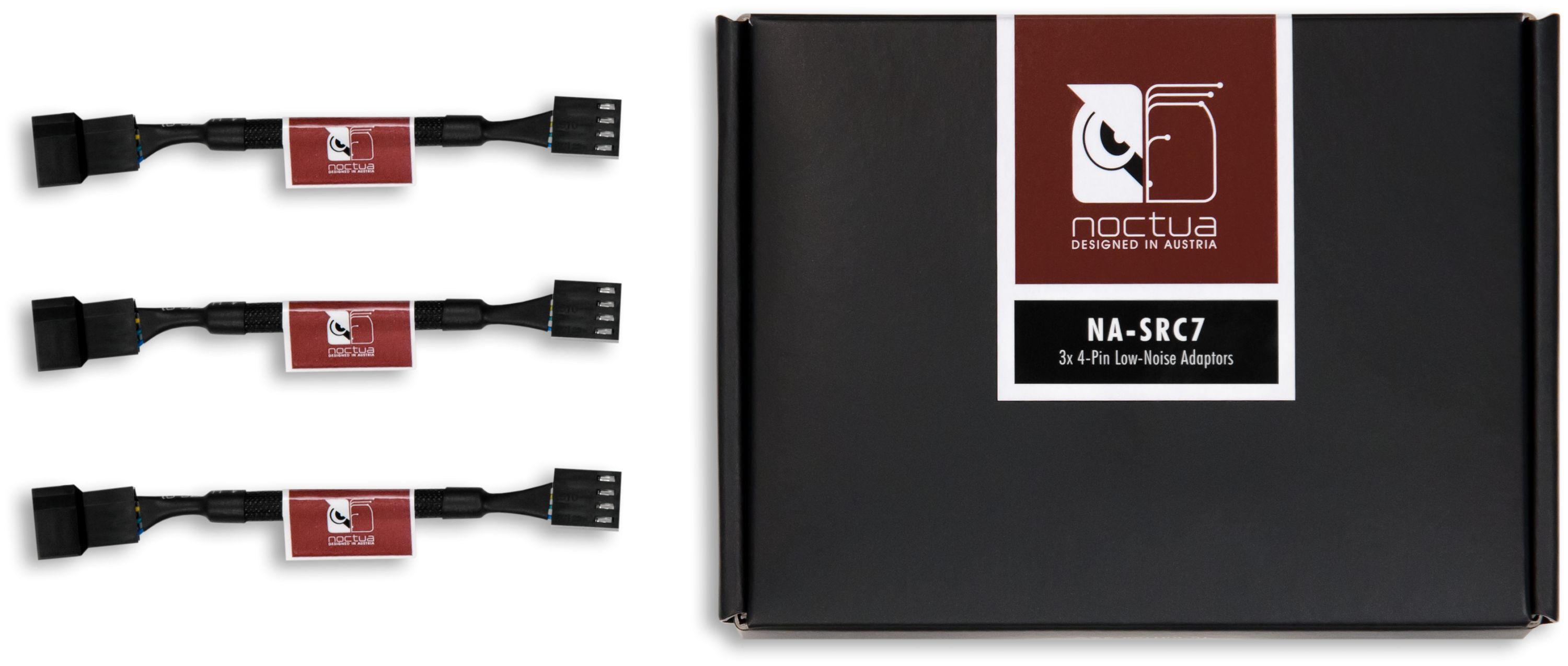 Noctua - Noctua NA-SRC7 4-Pin PWM Low-Noise Adaptors, 3 pack