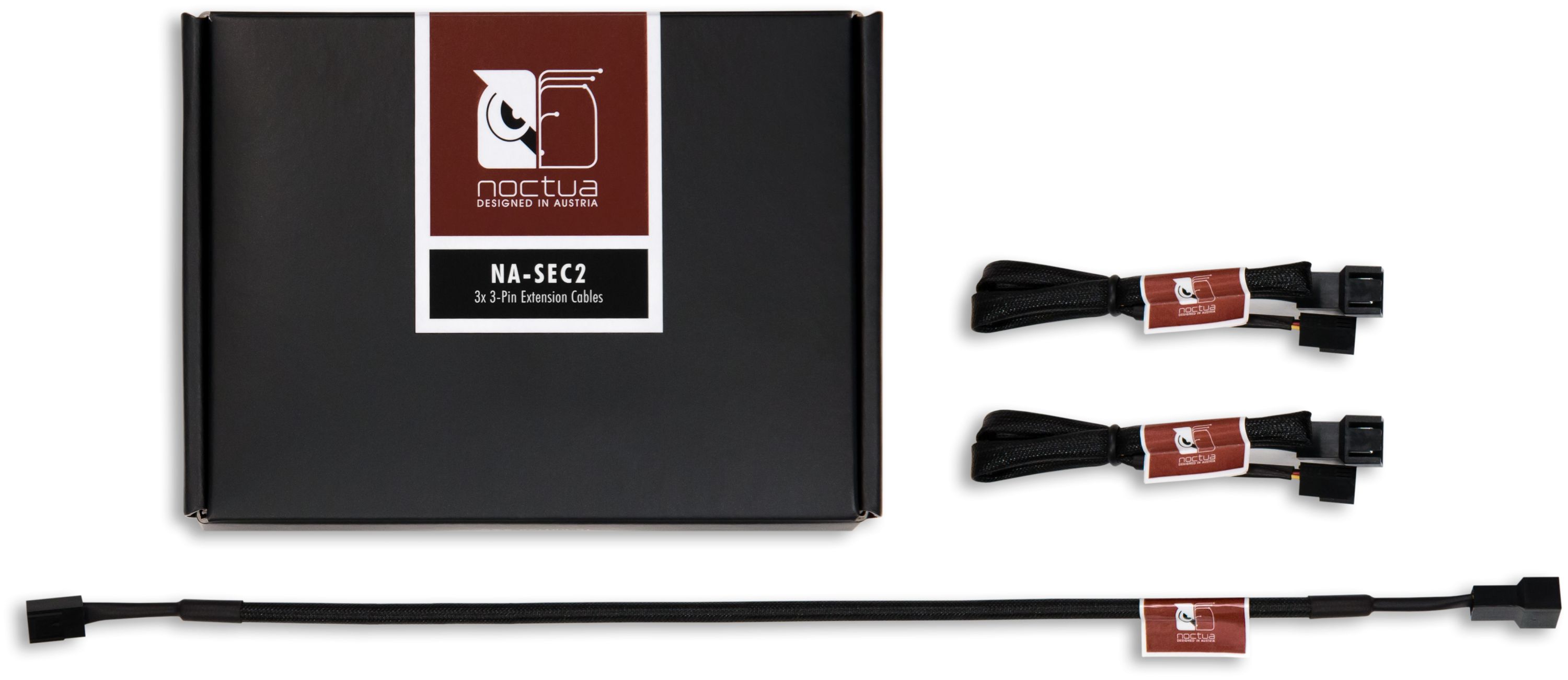 Noctua - Noctua NA-SEC2 3-Pin Fan Extension Cables, 3 pack