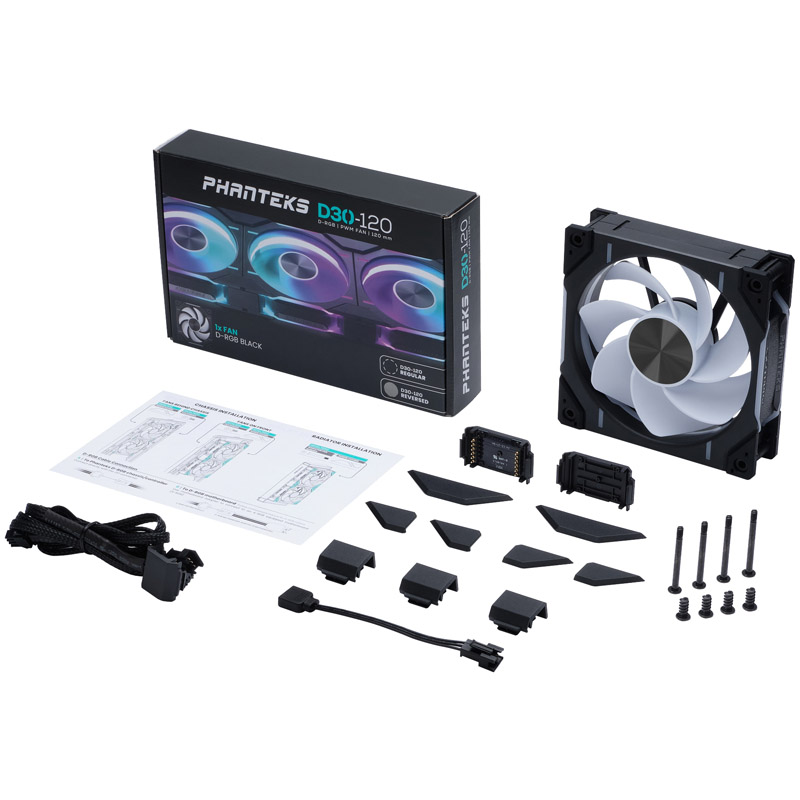 Phanteks - Phanteks D30 Reverse Airflow 120mm DRGB PWM Fan - Black