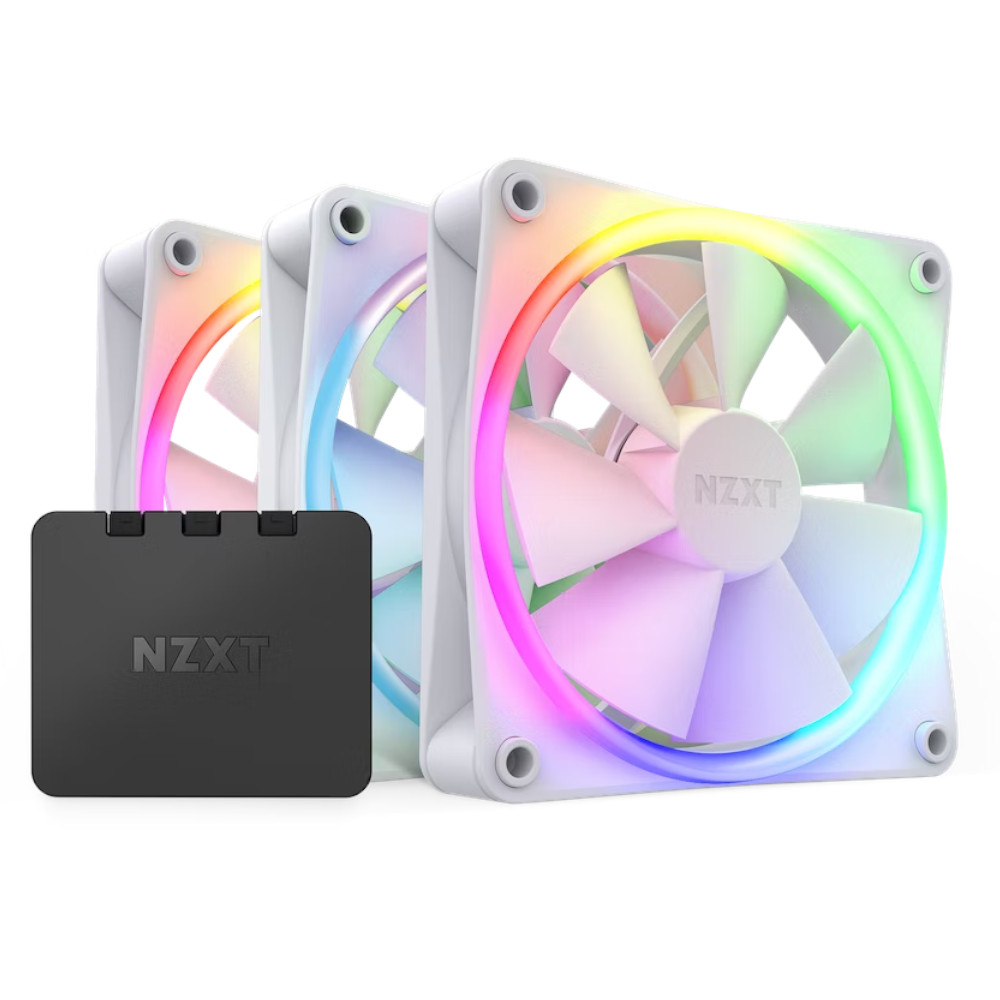 NZXT x3 F120 RGB 120mm Fan & RGB Lighting Controller Pack White