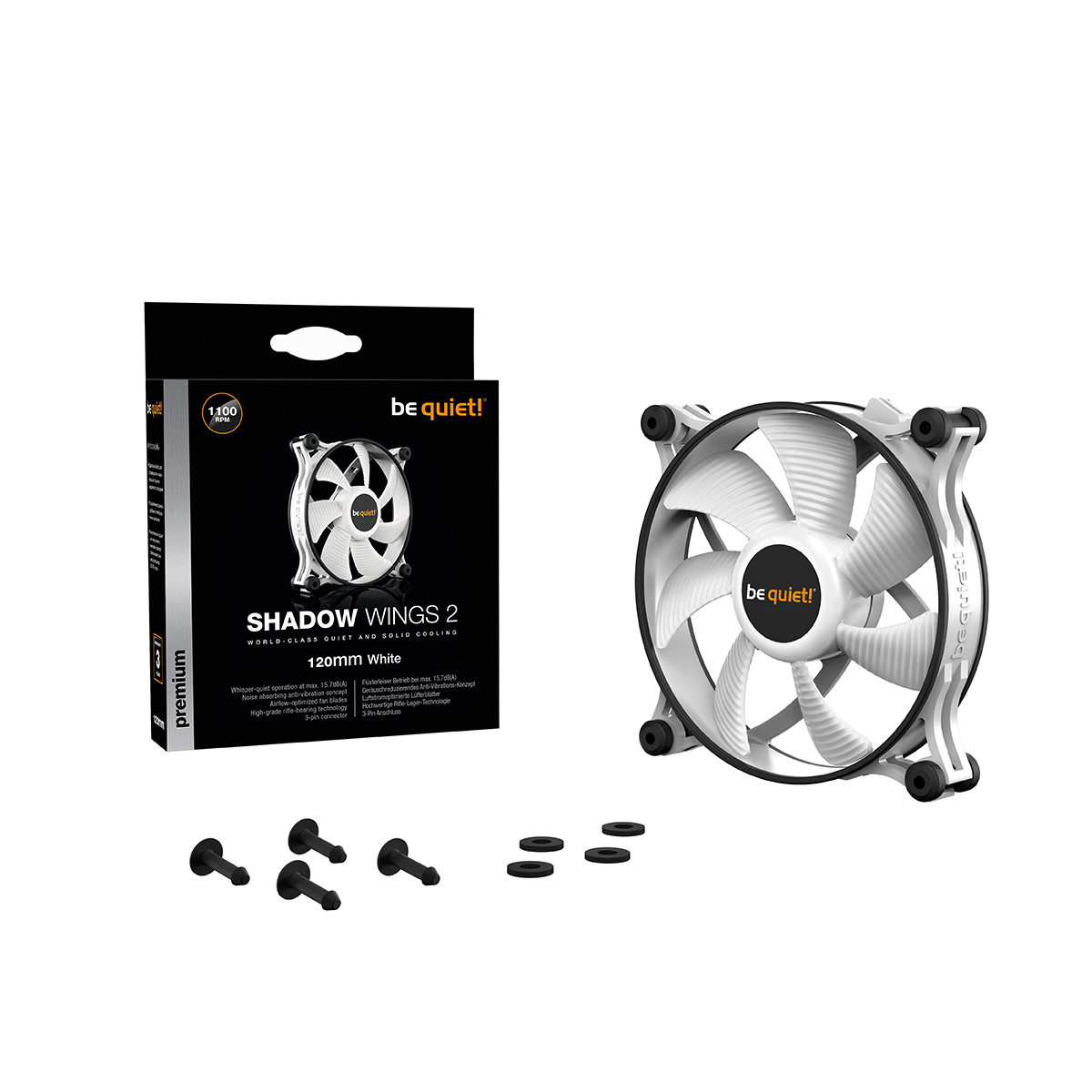 be quiet! - be quiet! Shadow Wings 2 120mm Fan - White