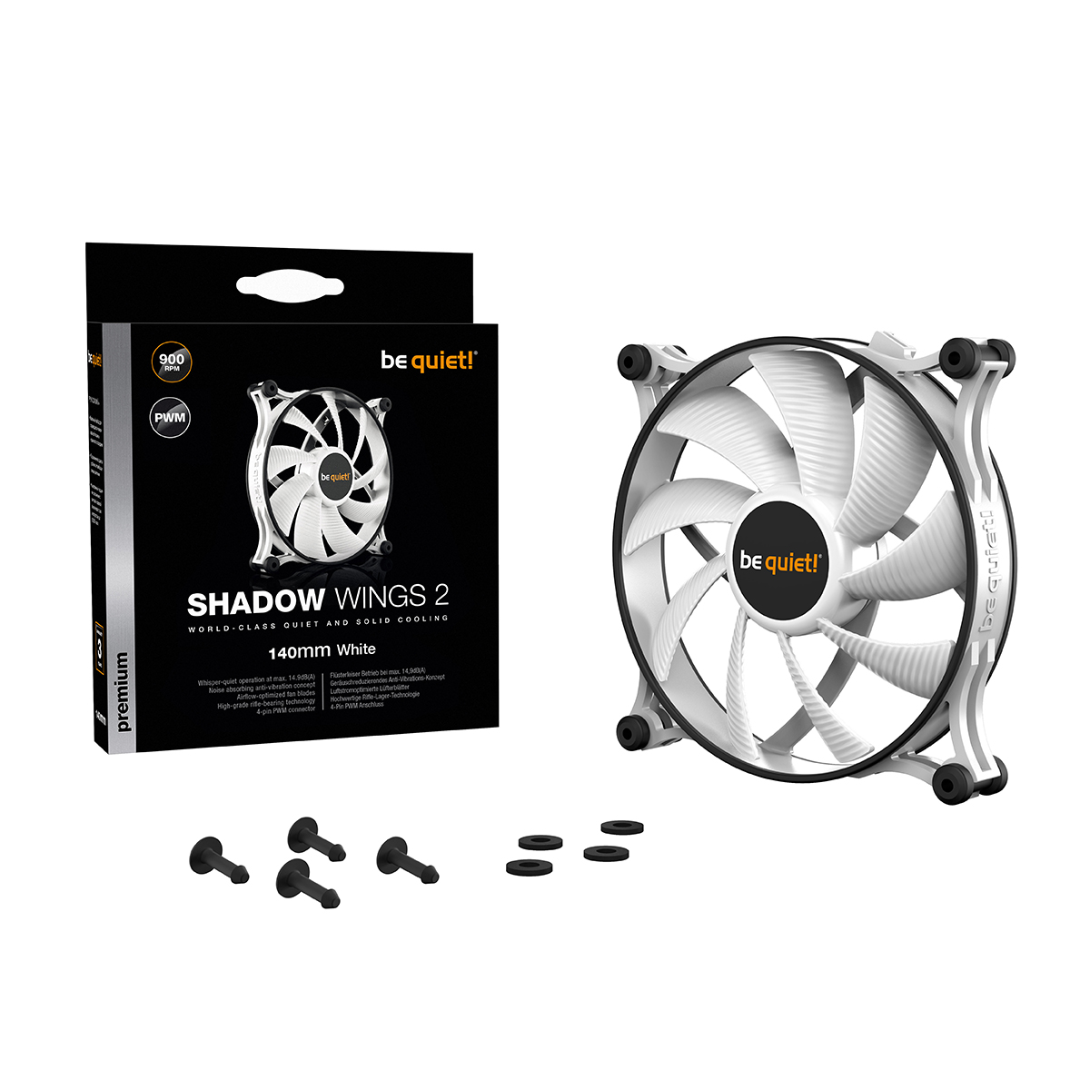be quiet! - be quiet! Shadow Wings 2 140mm PWM Fan - White